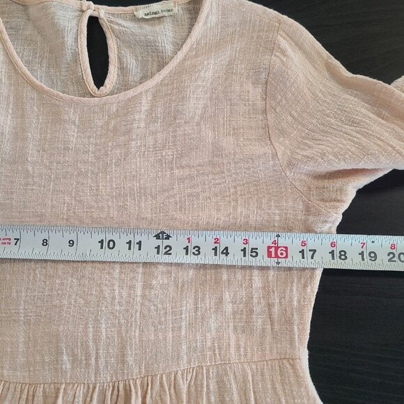 Flamingo Urban Cotton Blend Gauze Dress Minimalist Lagenlook Made in USA Small - Picture 4 of 10